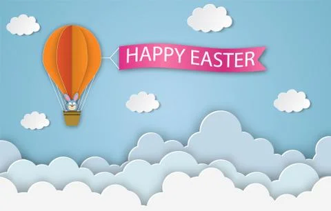 Happy Easter card with bunny Illustrazione stock