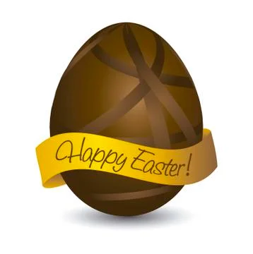 Happy easter card with chocolate egg. vector illustration 库存插图