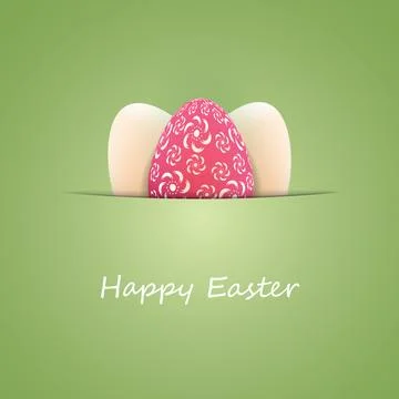 Happy Easter Card with Colorful Easter Eggs イラスト素材