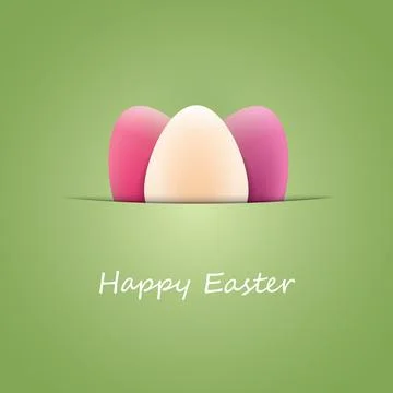 Happy Easter Card with Colorful Easter Eggs Stock Illustration