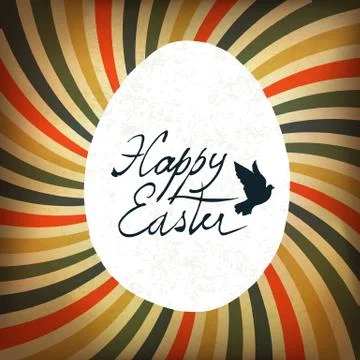 Happy Easter Card with Colorful Rays 库存插图