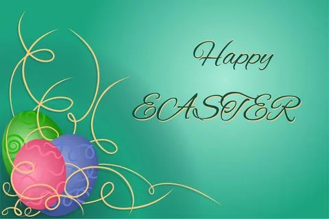 Happy easter card congratulations Stock Illustration