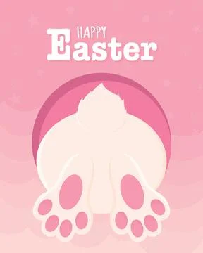 Happy easter card Cute bunny Vector Illustrazione stock