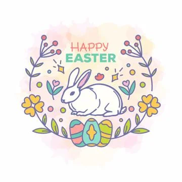 Happy easter card design Stock Illustration