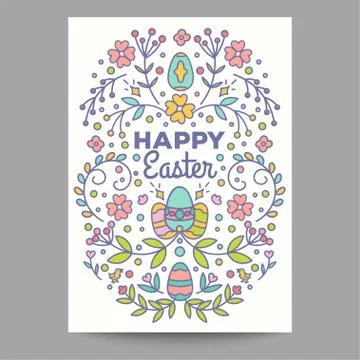 Happy easter card design Stock Illustration