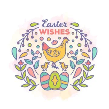 Happy easter card design Stock Illustration