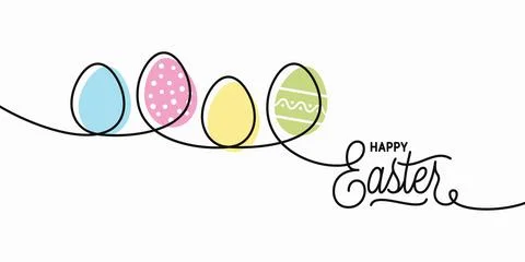 Happy Easter card. Easter banner on white Stock Illustration