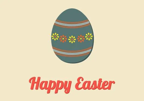 Happy Easter card with Easter egg Stock Illustration