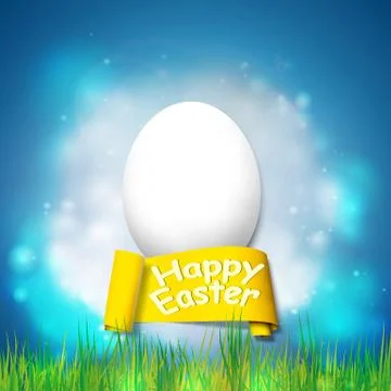 Happy easter card with egg. Bright spring vector background Stock Illustration