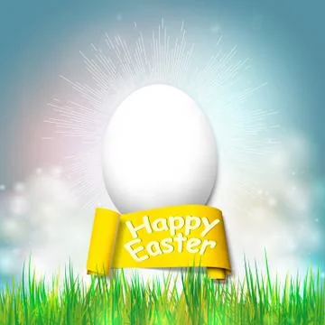 Happy easter card with egg. Bright spring vector background 스톡 일러스트