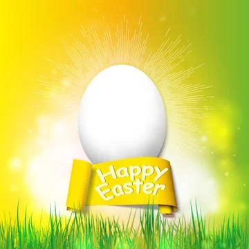 Happy easter card with egg. Bright spring vector background Ilustración de archivo
