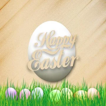 Happy easter card with egg. Bright spring vector background Stock Illustration