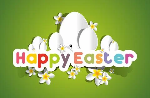 Happy Easter Card With Eggs And Spring Flowers Stock Illustration