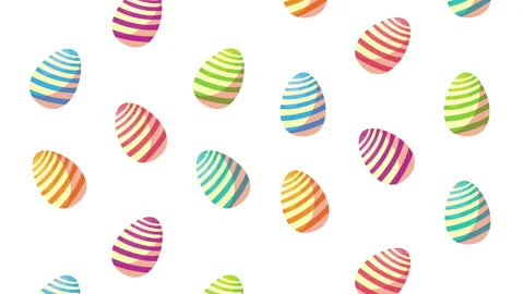 Happy easter card with eggs painted pattern Stock Footage 150177298