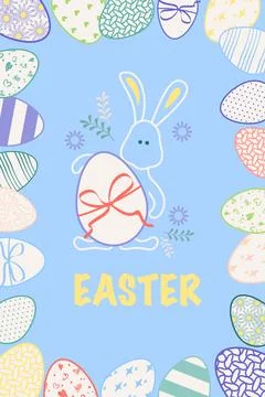 Happy easter card. Festive decoration with spring elements Illustrazione stock