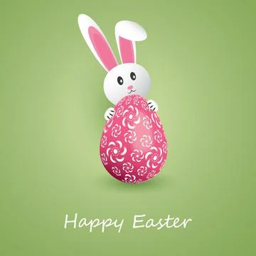 Happy Easter Card With Funny Bunny and Easter Eggs Stock Illustration