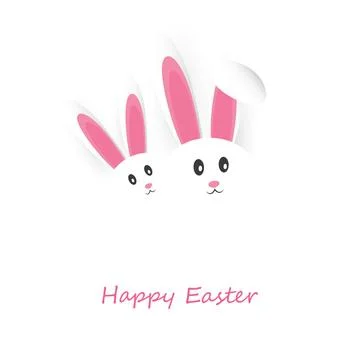 Happy Easter Card With Funny Bunny Stock Illustration