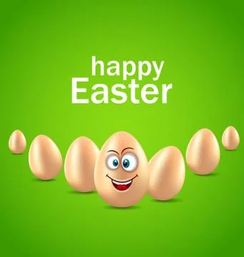 Happy Easter Card with Funny Egg, Humor Invitation Stock Illustration