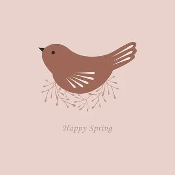 Happy easter card with hen in vector Illustrazione stock