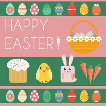 Happy Easter Card イラスト素材