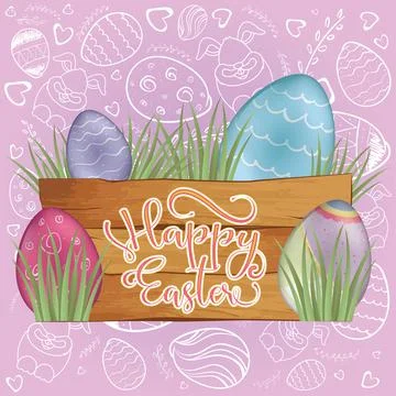 Happy easter card Illustrazione stock