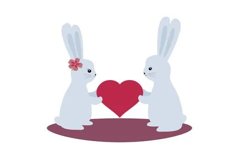 Happy easter card. Illustration with cute bunnies and eggs. Vector illustration Stock Illustration