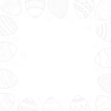 Happy easter card made in light gray on a transparent background with eggs Stock Illustration