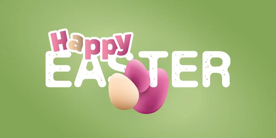 Happy Easter Card or Banner Design with Colorful Painted Easter Eggs - Holi.. Stock Illustration