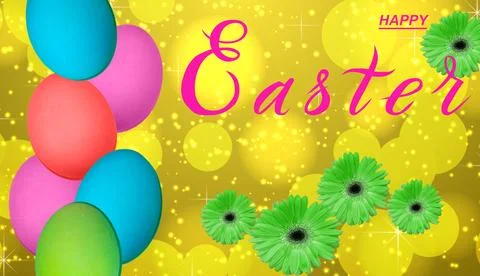 Happy easter! Card or Internet banner on Easter. Also can be used as flyer .. Stock Photos