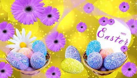 Happy easter! Card or Internet banner on Easter. Also can be used as flyer .. Foto stock