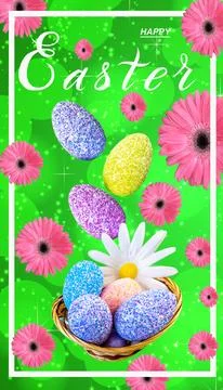 Happy easter! Card or Internet banner on Easter. Also can be used as flyer .. Foto stock