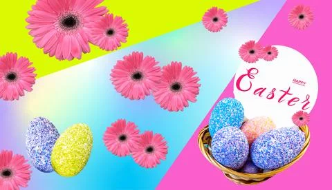 Happy easter! Card or Internet banner on Easter. Also can be used as flyer .. Stock Photos