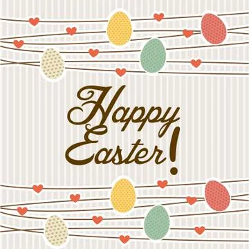 Happy easter card over beige background. vector illustration Stock Illustration