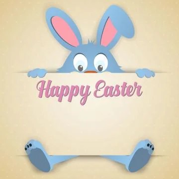 Happy Easter card with rabbit ears Illustrazione stock