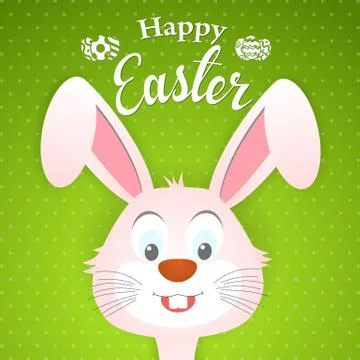 Happy Easter card with rabbit ears Illustrazione stock