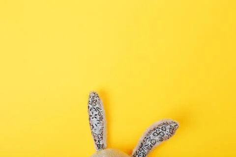 Happy Easter card with rabbit ears Stock Photos