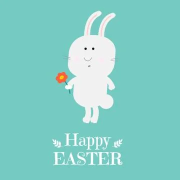 Happy Easter Card With Rabbit Stock Illustration