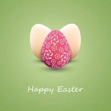 Happy Easter Card with Three Easter Eggs イラスト素材