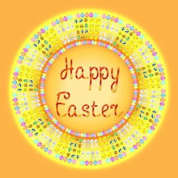 Happy easter card vector illustration orange Stock Illustration