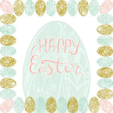 Happy easter card, vector illustration. Stock Illustration