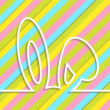 Happy easter cards with ear. Illustrazione stock