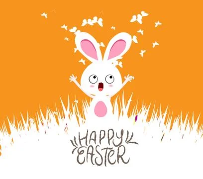 Happy easter cards illustration with eggs and bunny Stock Illustration