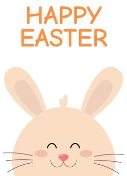 Happy easter with cartoon bunny. Cute Easter Bunny for banner, greeting card. Illustrazione stock