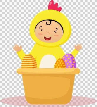 Happy Easter cartoon character icon Stock Illustration