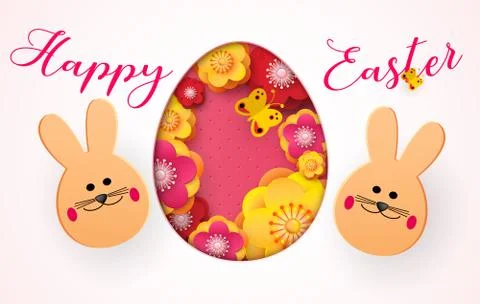 Happy Easter. Cartoon Easter Bunny Stock Illustration