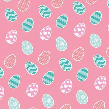 Happy easter celebration card with eggs painted pattern Illustrazione stock
