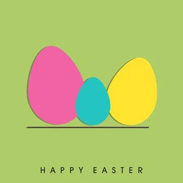 Happy Easter Celebration Concept with Paper Cut Colorful Eggs on Green Back.. Stock Illustration