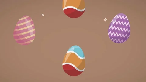 Happy easter celebration with eggs pattern Stock Footage 179576526