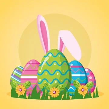 Happy easter celebration Illustrazione stock