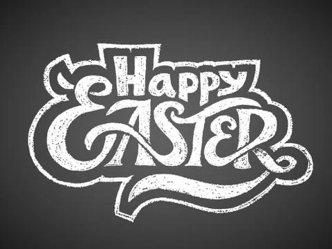 Happy Easter. Chalk Lettering 库存插图